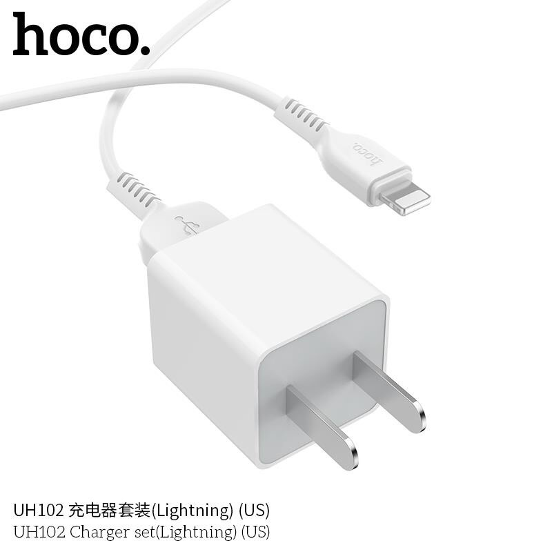 Bộ sạc IP 5W Hoco UH102 cho 5 6 7 8 X 11 12 gồm củ và cáp dài 1 mét