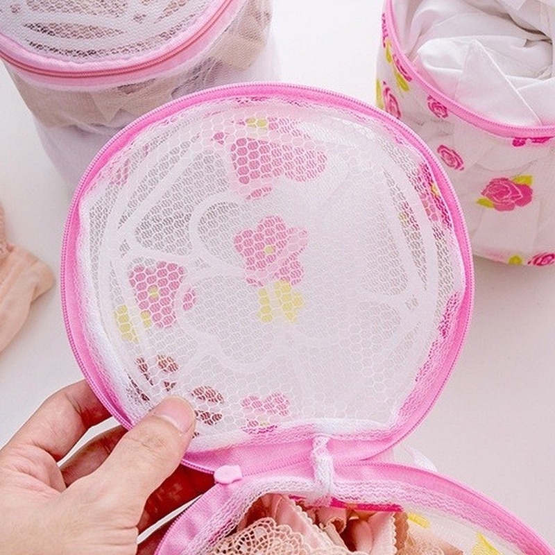 Túi Lưới Giặt Đồ Lót Có Khóa Kéo In Họa Tiết Dễ Thương