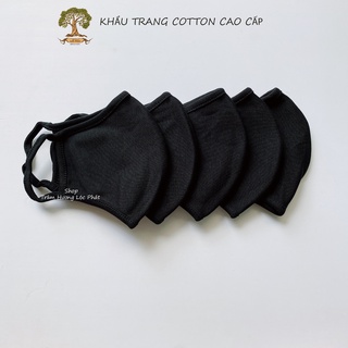 Khẩu Trang Vải Cotton Cao Cấp Chống tia UV Combo 5 cái Màu Đen huyền bí thumbnail