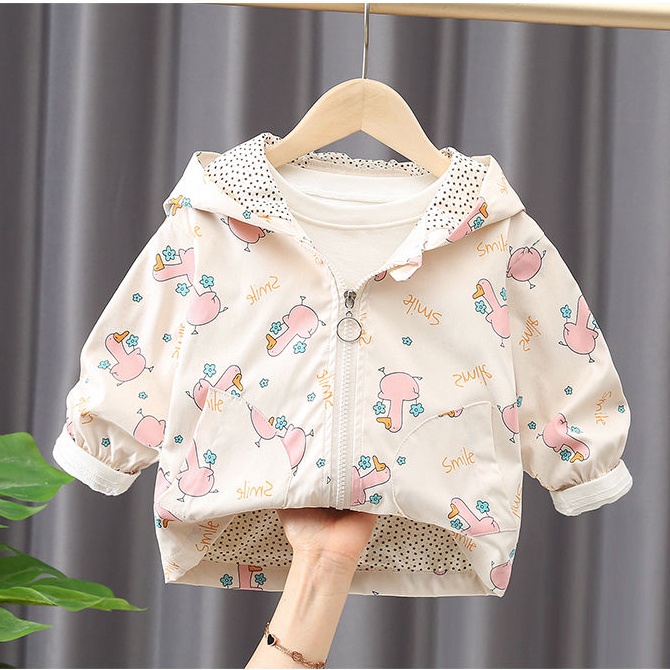 Áo Khoác Có Mũ Trùm Thời Trang Xuân Thu Hàn Quốc Mới 2022 Dành Cho Bé Gái