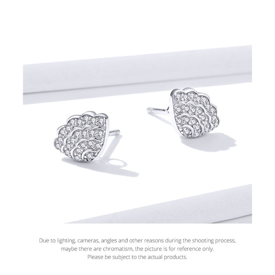 Bông Tai Bamoer Bse342 Bằng Bạc 925 Hình Vỏ Sò