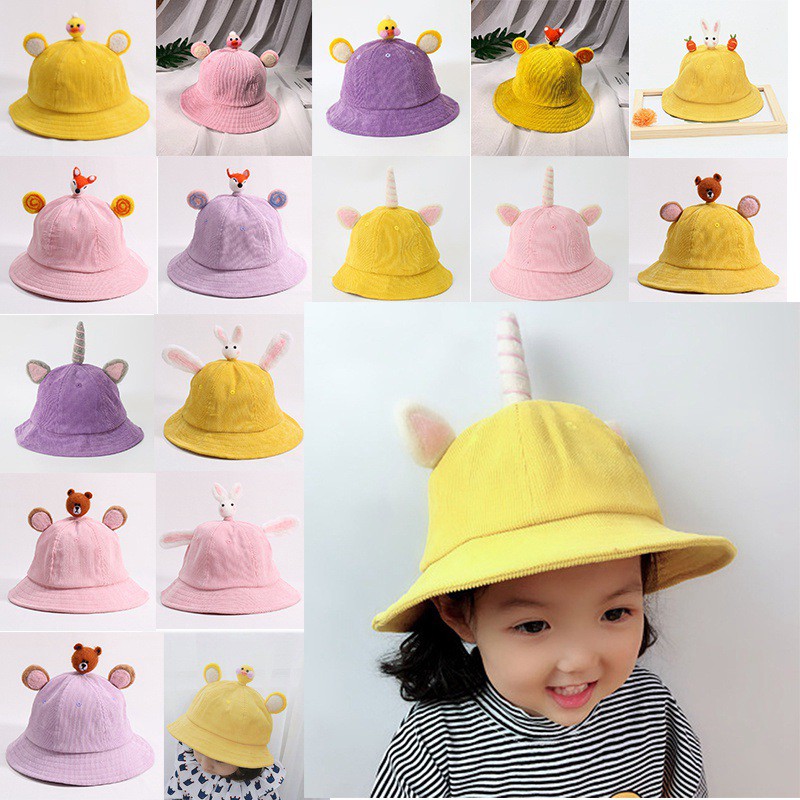 Nón Bucket hoạ tiết hoạt hình đáng yêu cho bé