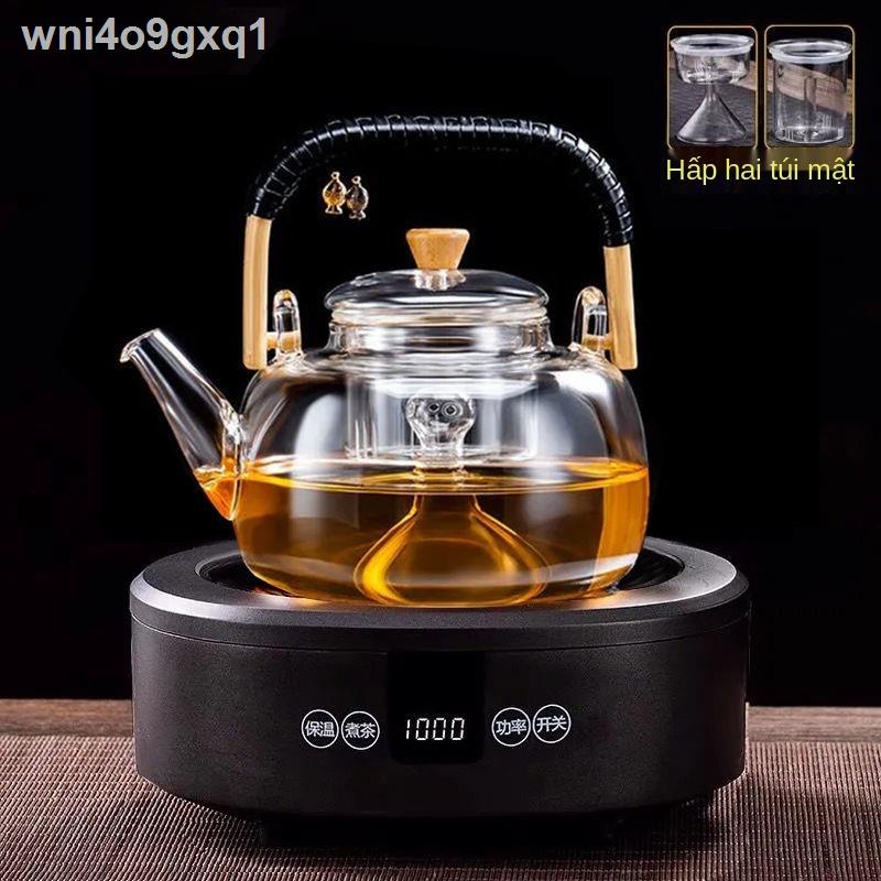 ♝ ❒ Đun sôi chùm thủy tinh chịu nhiệt cao ấm trà, nước sôi, pha nước, trà trắng Pu er, nồi gốm điện Máy