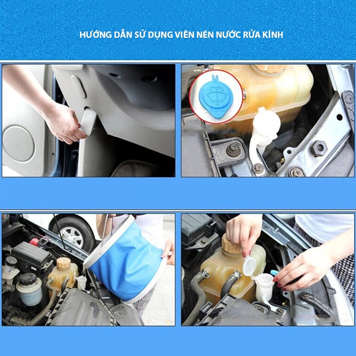 Vỉ 6 viên nén nước rửa kính chuyên dụng cho xe hơi