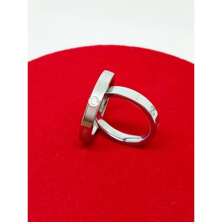 NHẪN ĐÔI MẠ BẠC KHẮC CHỮ I LOVE YOU VÀ TRÁI TIM