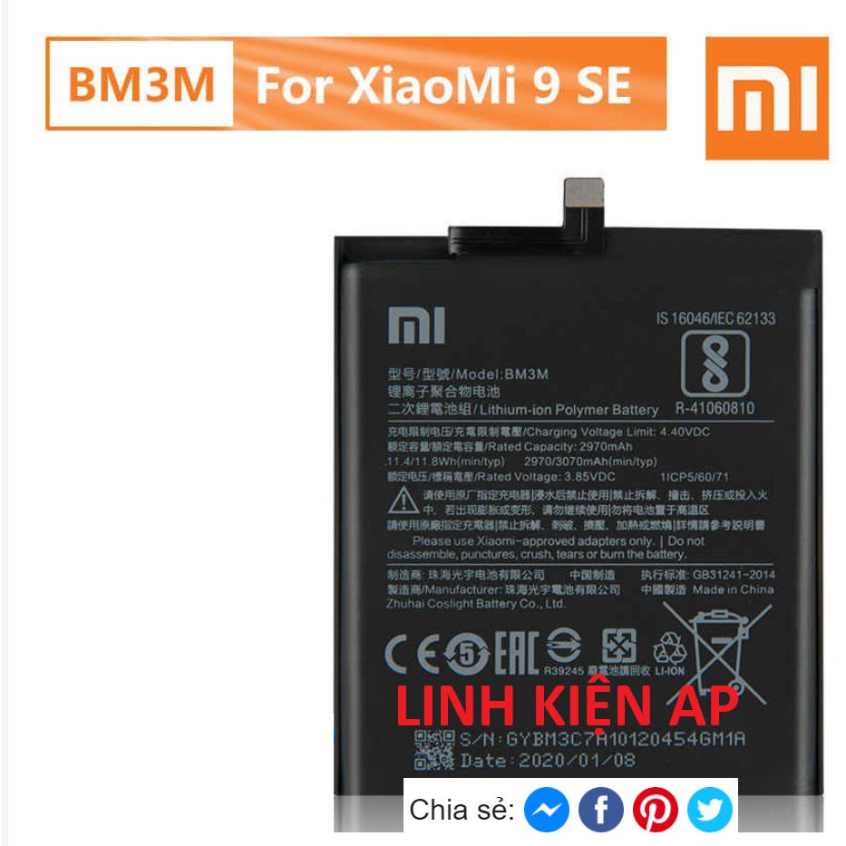 Pin  Xiaomi Mi 9 SE BM3M