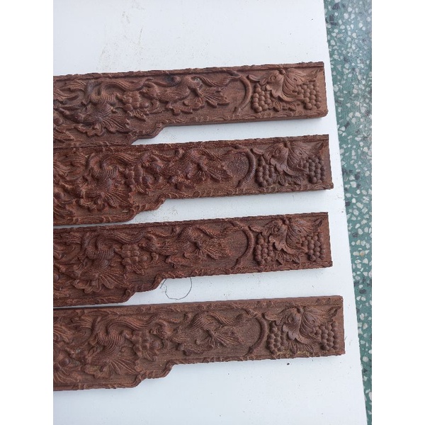 Bộ 4 tang chạm sóc nho gỗ cẩm để làm lồng vuông thái sing cho chim chào mào