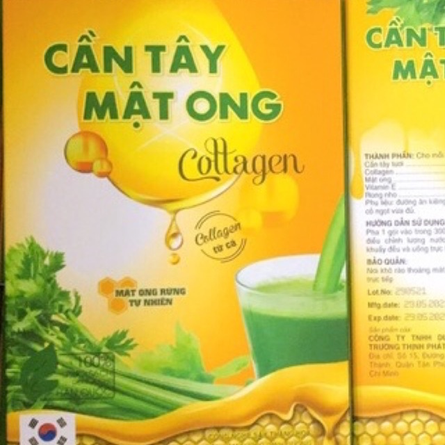 Bột cần tây mật ong collagen hộp 15 gói