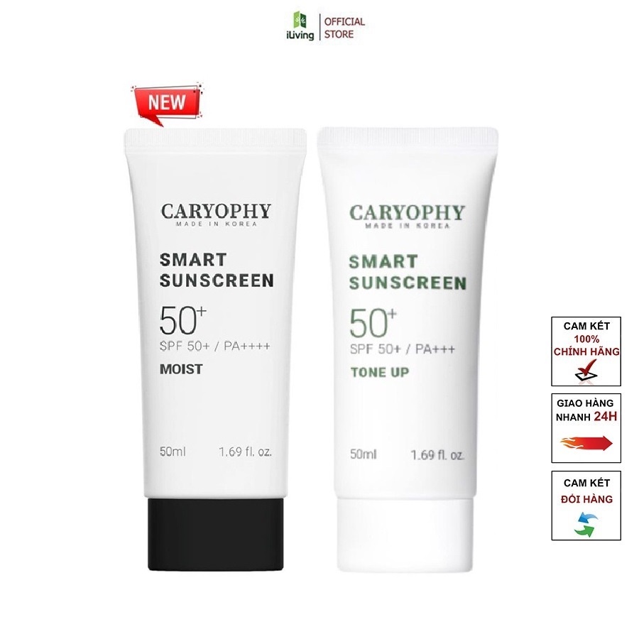 Kem chống nắng ngừa mụn Caryophy Smart Sunscreen 50ml và 5ml ILIVING-CARKCN