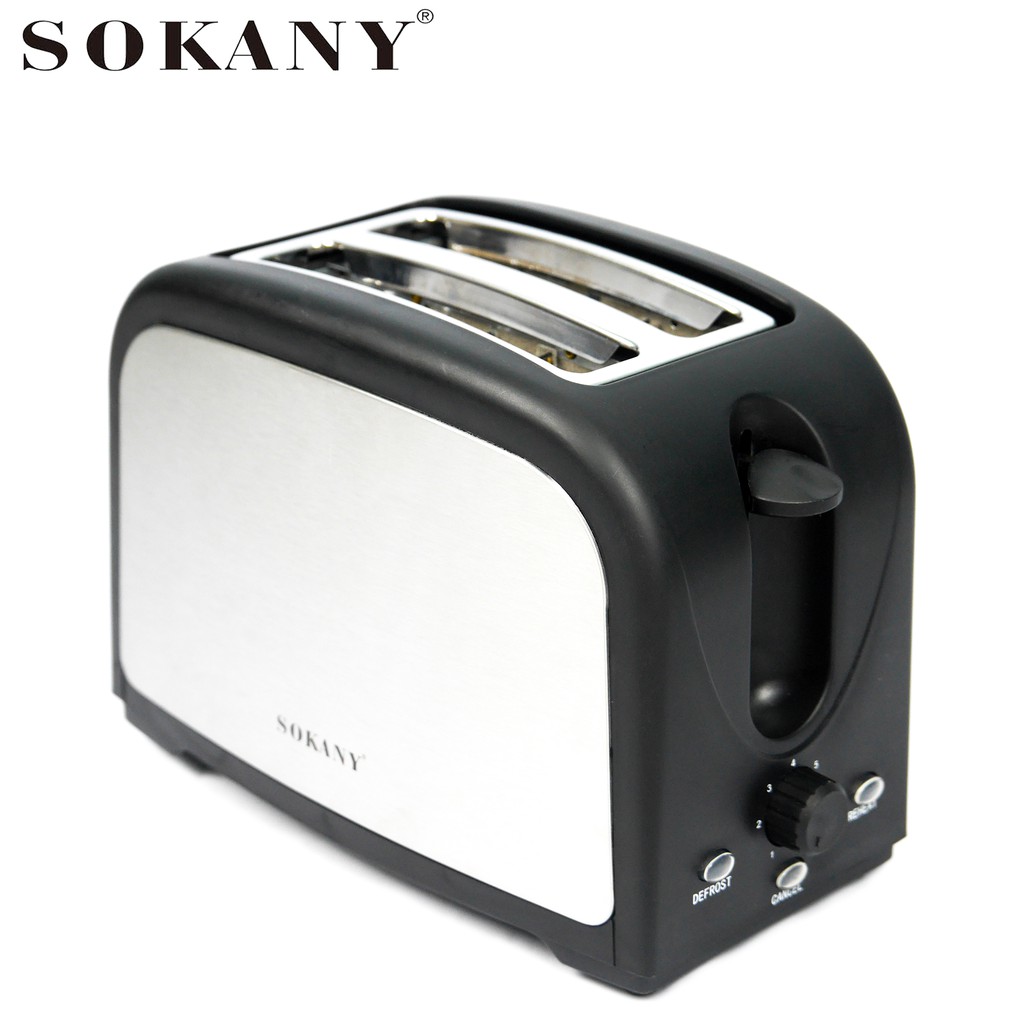 Máy nướng bánh- lò nướng bánh- lò làm bánh mỳ 800W SOKANY 2 ĐEN XÁM