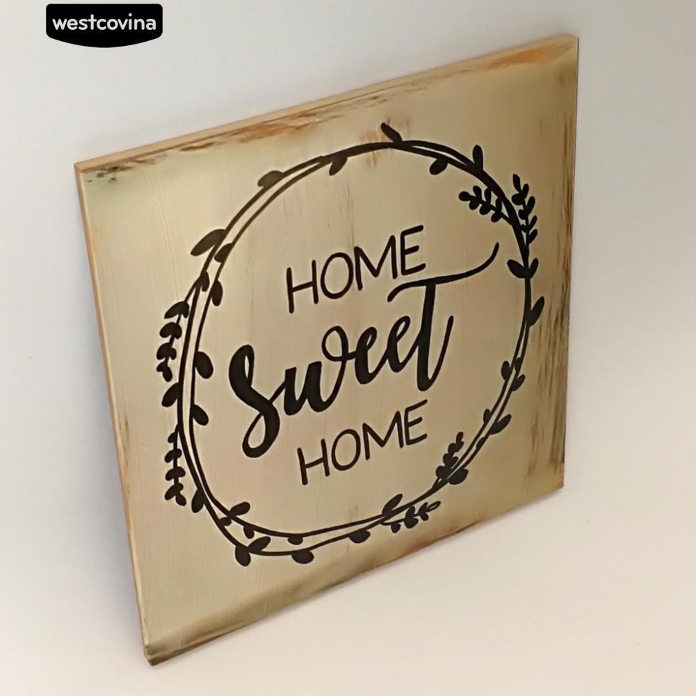 Bảng Gỗ Vuông In Chữ Home Sweet Home Cho Trang Trí