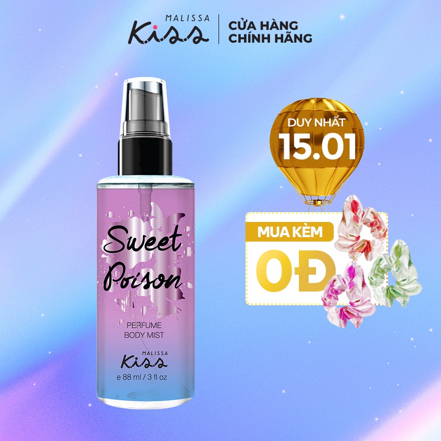 Xịt Thơm Toàn Thân Hương Nước Hoa Malissa Kiss Hương Sweet Poison 88ml