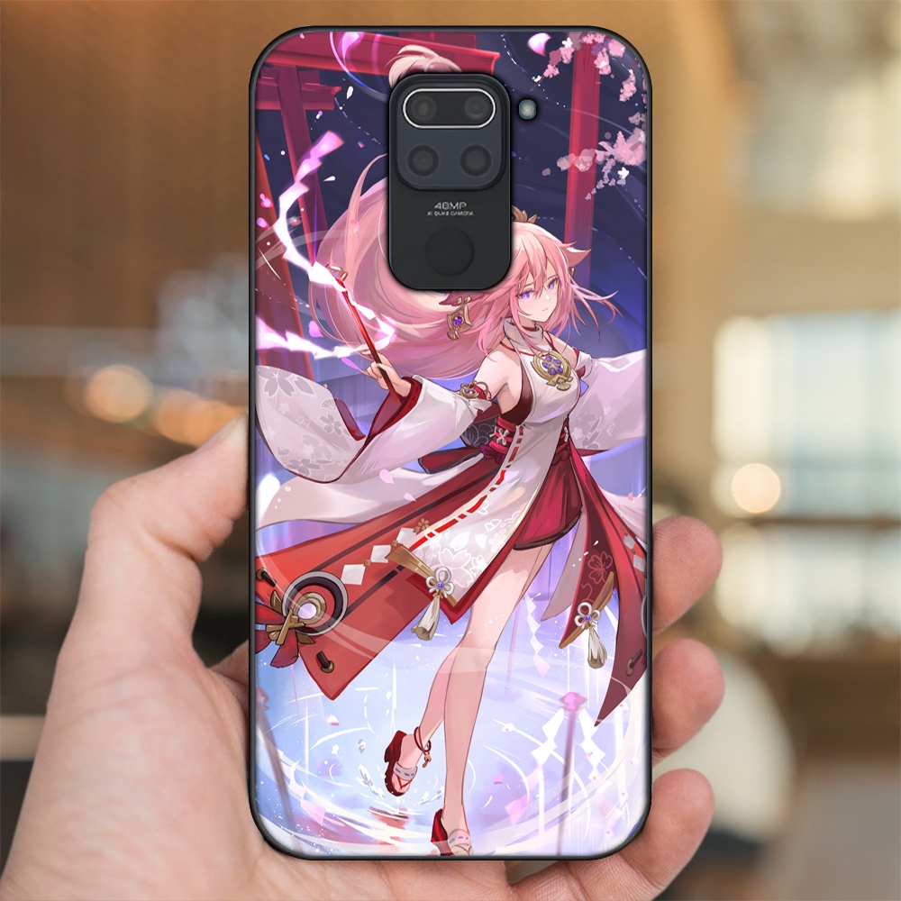 Ốp lưng Xiaomi Redmi Note 9 viền đen in hình Yae Miko Genshin Impact