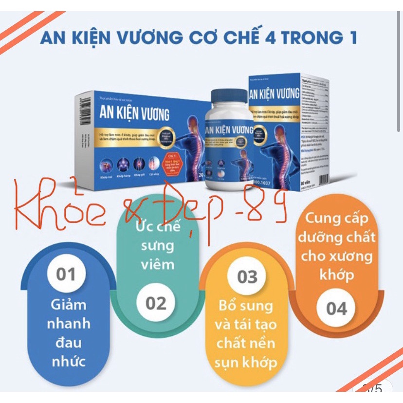 AN KIỆN VƯƠNG- GIẢM THOÁI HÓA KHỚP - HỔ TRỢ LÀM TRƠN Ổ KHỚP.