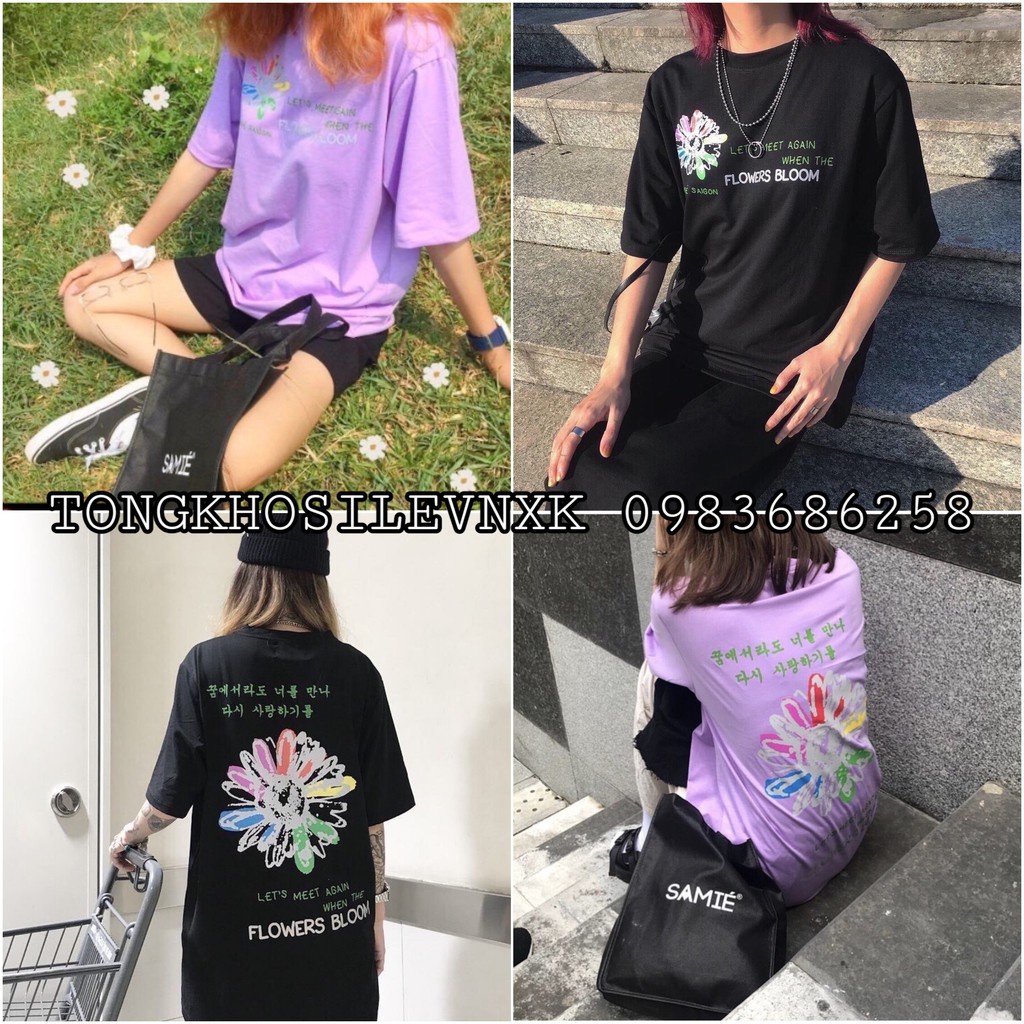 ÁO PHÔNG FLOWERS BLOOM MÀU TÍM UNISEX TEE PURPLE