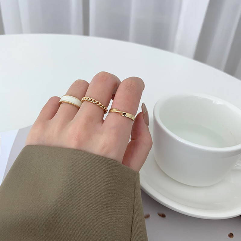 Set 3 Nhẫn Kiểu Dáng Đơn Giản, Trẻ Trung Cho Nữ
