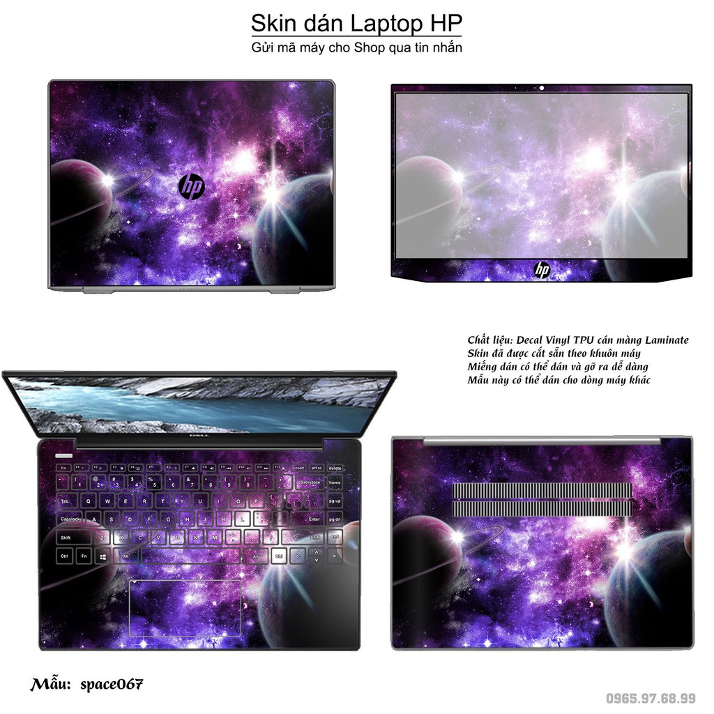 Skin dán Laptop HP in hình không gian nhiều mẫu 12 (inbox mã máy cho Shop)