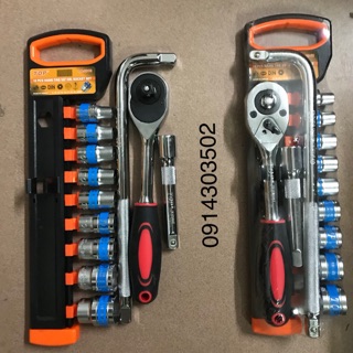 Bộ tuýp 10 chi tiết tay tự động kèm nối+tay vặn chữ L