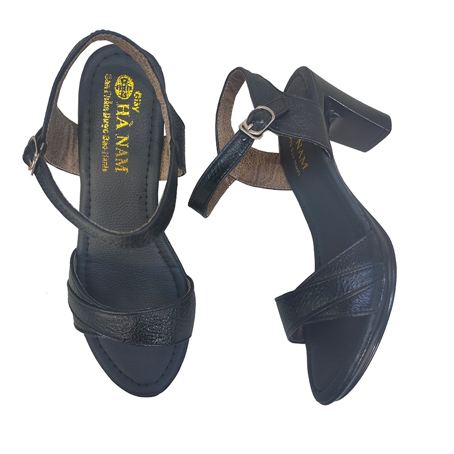 Giày Sandal nữ cao gót 7cm TiTi ĐÔ thời trang da bò thật cao cấp DNU2129b