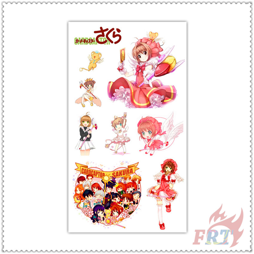 ✿ Card Captor SAKURA Mini Temporary Tattoo Stickers ✿ 1Sheet Kinomoto Sakura Waterproof Tattoos for Sexy Arm Clavicle Body Art Hand Foot
