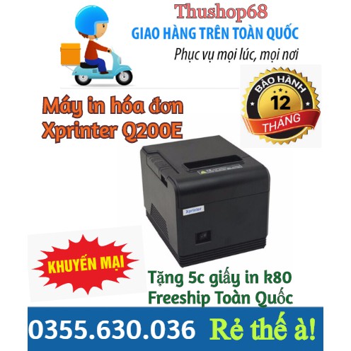 Máy in hóa đơn Xprinter Q200E - In qua cổng mạng LAN, xuất xứ CHÍNH HÃNG cóVAT- nhiều khuyến mãi hấp dẫn