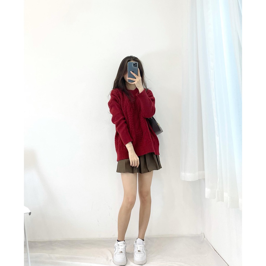 (FREESHIP) Áo len 4 màu vặn thừng hàng Quảng châu miho house