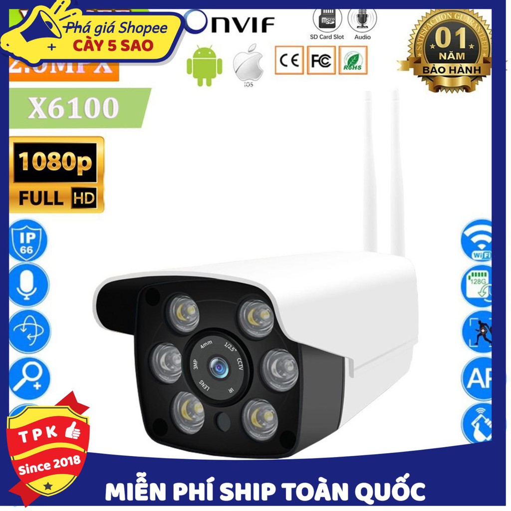 Camera Giám Sát Ngoài Trời Yoosee - 6 Led Full HD (2.0Mpx) - Hồng Ngoại Quay Đêm | BigBuy360 - bigbuy360.vn