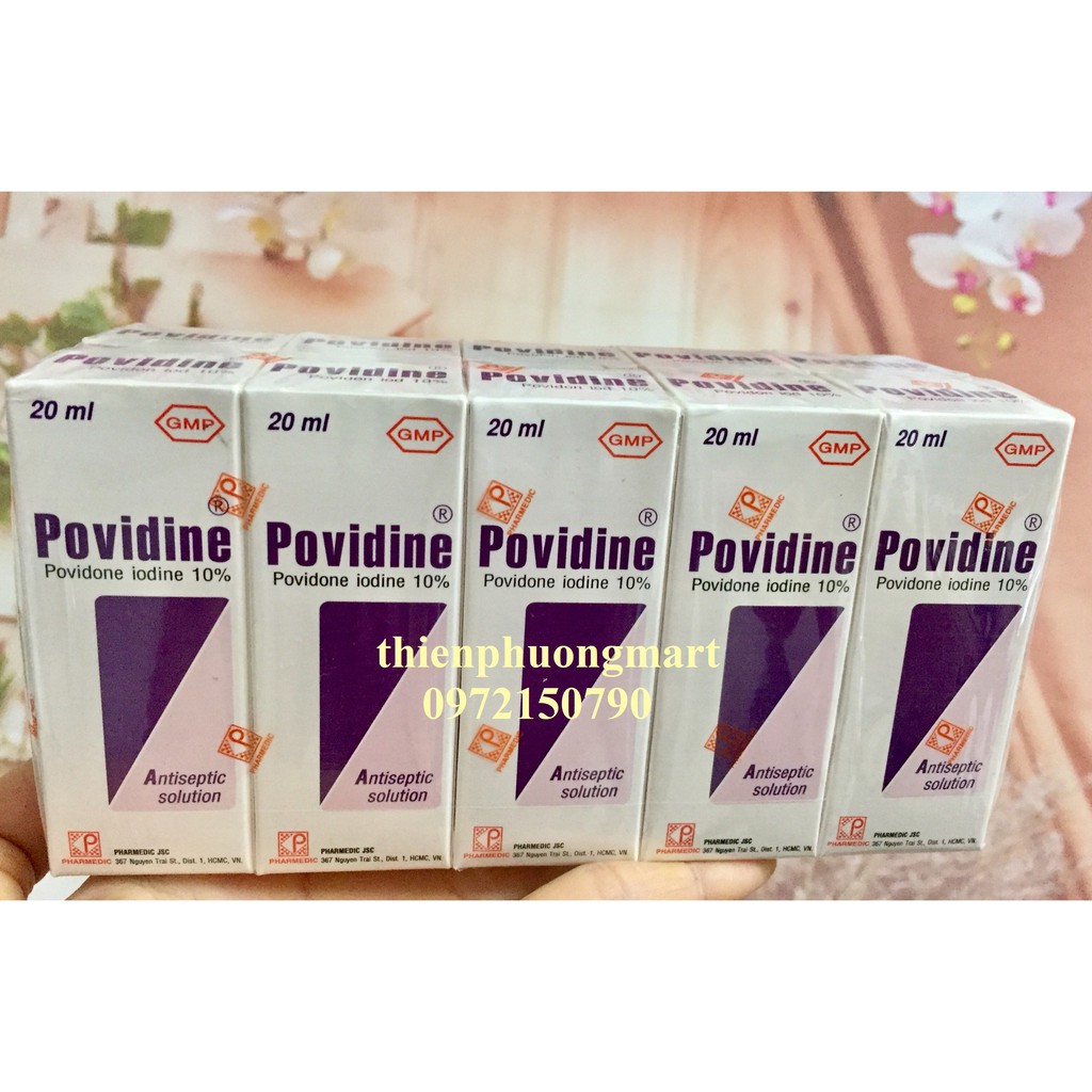 Thuốc Povidine 20ml - Thuốc tím sát trùng Povidine 20ml ( 1 Chai )