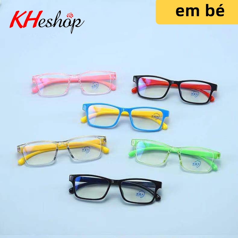 Kính Silicone cho BÉ- có thể thay trong cận form vuông cá tính mạnh mẽ 5 màu thời trang con trai con gái mã Y8902