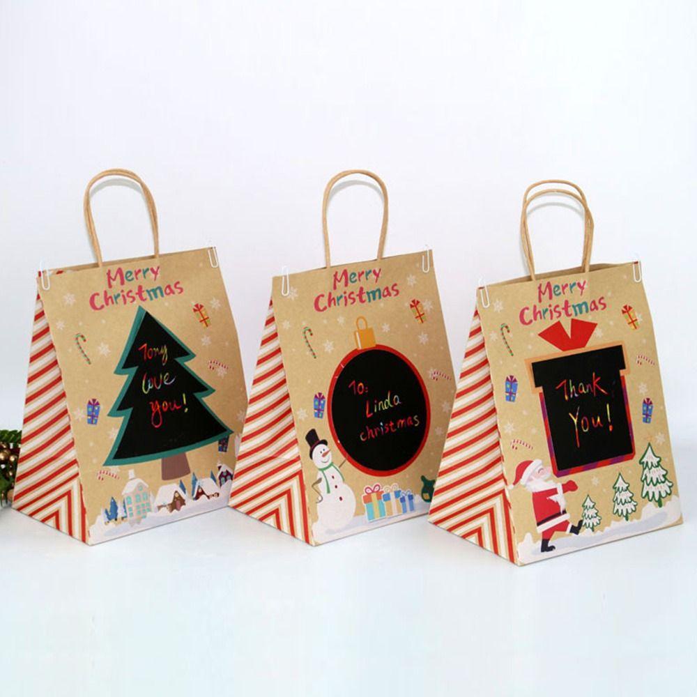 Set 12 Túi Đựng Bánh Kẹo Có Tay Cầm Hình Cây Thông Giáng Sinh