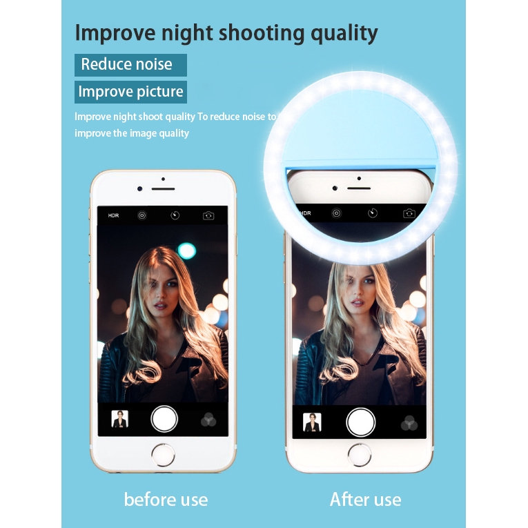 Đèn vòng LED GOOJODOQ có kẹp hỗ trợ chụp ảnh selfie cho điện thoại