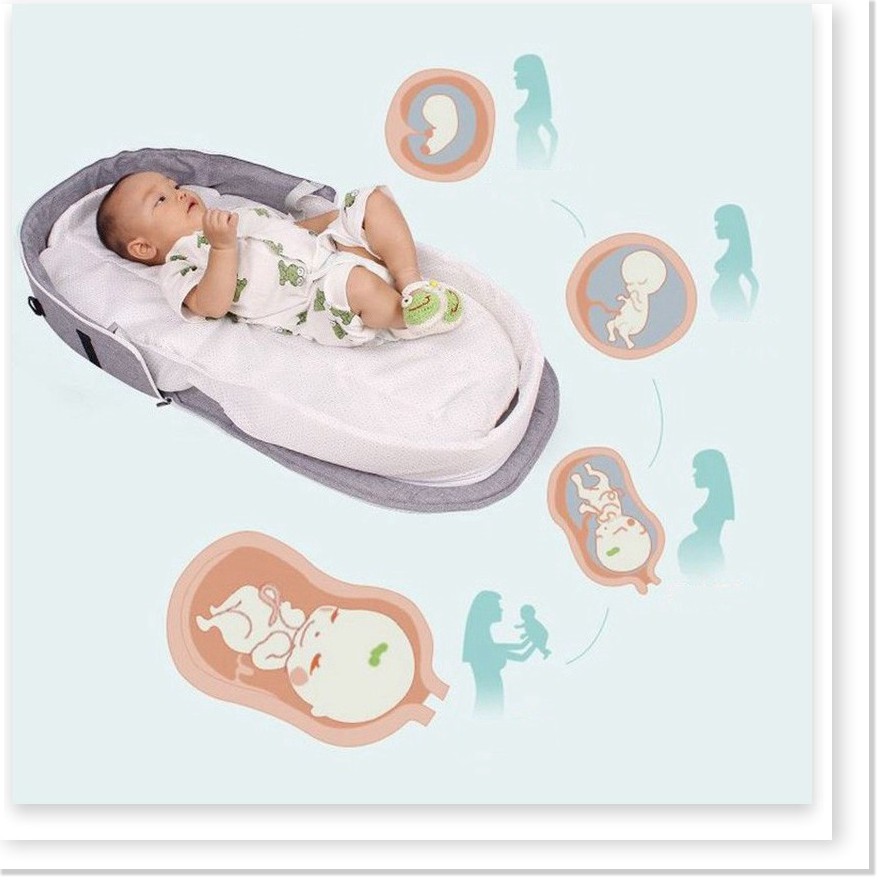 Nệm ngủ di động cho bé 💕𝑭𝑹𝑬𝑬𝑺𝑯𝑰𝑷💕 Giường ngủ cho trẻ sơ sinh gấp gọn tiện lợi 85x45cm Giường Cũi Di Động 9307