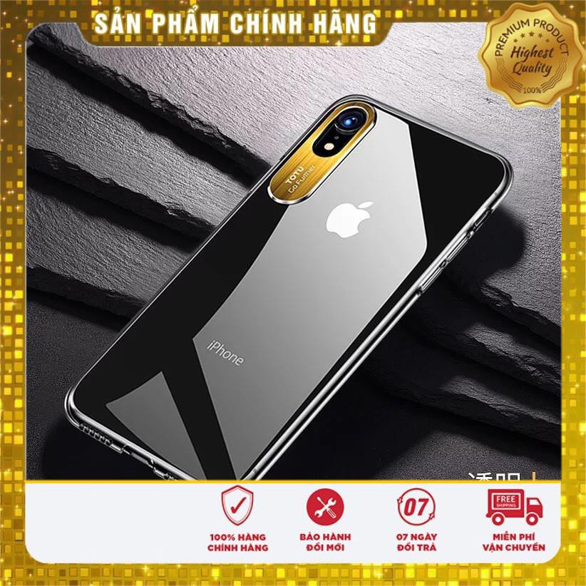 Ốp Totu trong suốt nhựa cứng cùng viền bảo vệ camera Iphone 7/8/7p/8p/X/XSmax