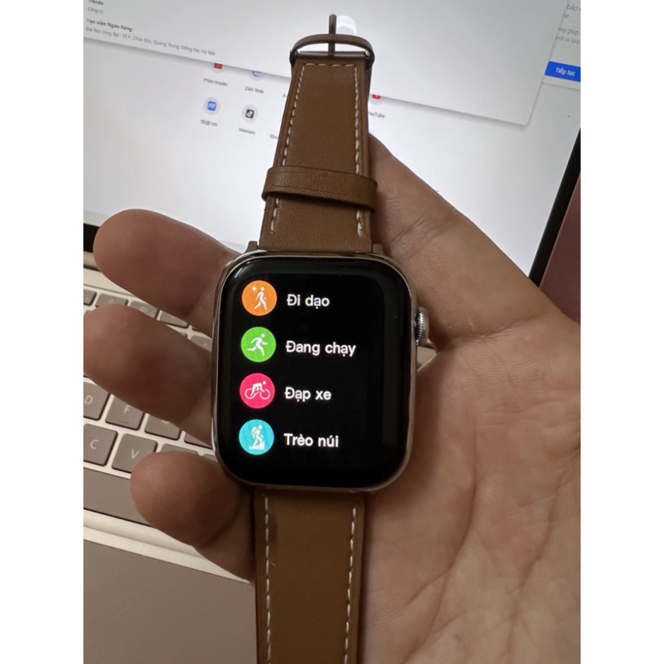 Đồng hồ thông minh SR7 màn full Viền Thép Cao Cấp 44mm - 24H Watch