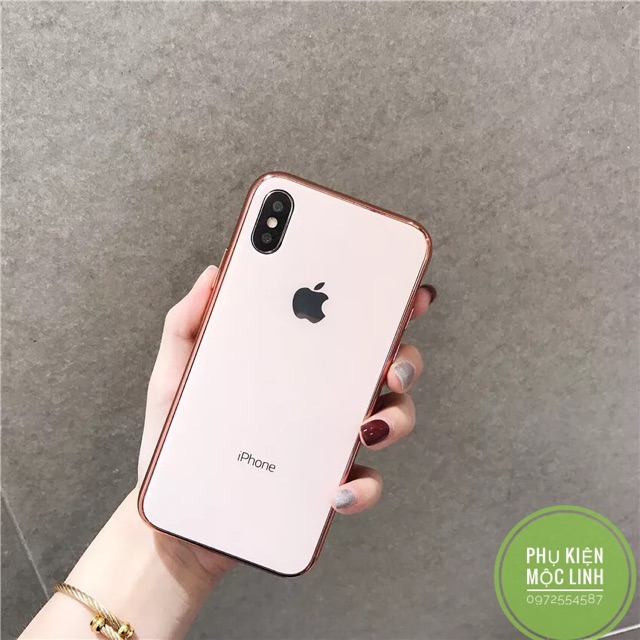 ỐP LƯNG KÍNH VIỀN DẺO CÙNG MÀU Iphone 11 Pro Max xs max X XS xr 8plus 7plus  8 7 6splus 6plus 6s 6 | BigBuy360 - bigbuy360.vn