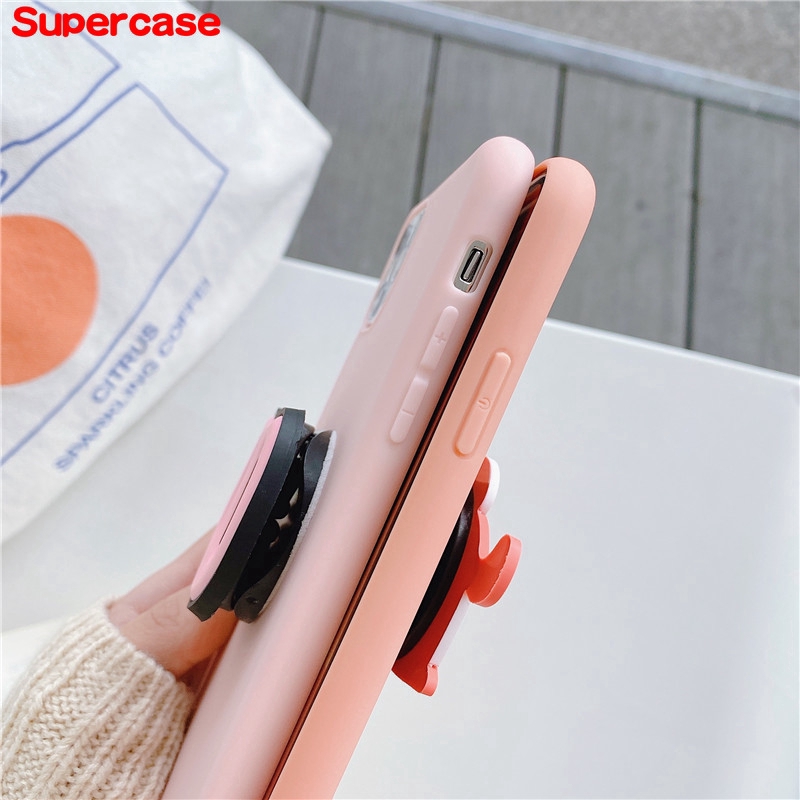 Ốp điện thoại mềm hình heo/mèo/cá sấu 3D có giá đỡ cho Samsung Galaxy S10 5G S10E A7 A9 A6 Plus A8 J8 2018