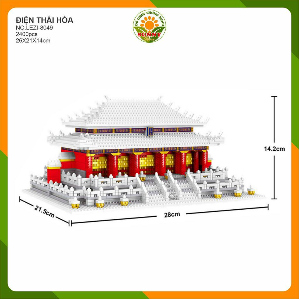 Mô hình lắp ghép 3D Công trình kiến trúc Điện Thái Hòa - Ngoại điện Tử Cấm Thành - Kích thước: 28x22x15cm - 2400pcs