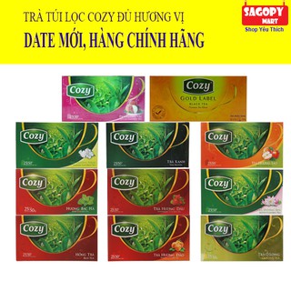 [Chính Hãng] Trà Túi Lọc Cozy 50gr (2g x 25 túi) Đủ hương vị: Đào, Hồng Trà, Lài, Táo, Vải, Olong, Bạc Hà, Trà Xanh,...