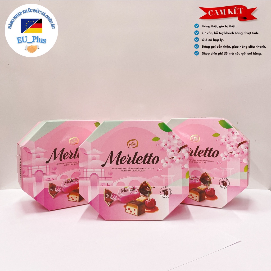 Kẹo socola Merletto 150g sô cô la màu hồng của Nga