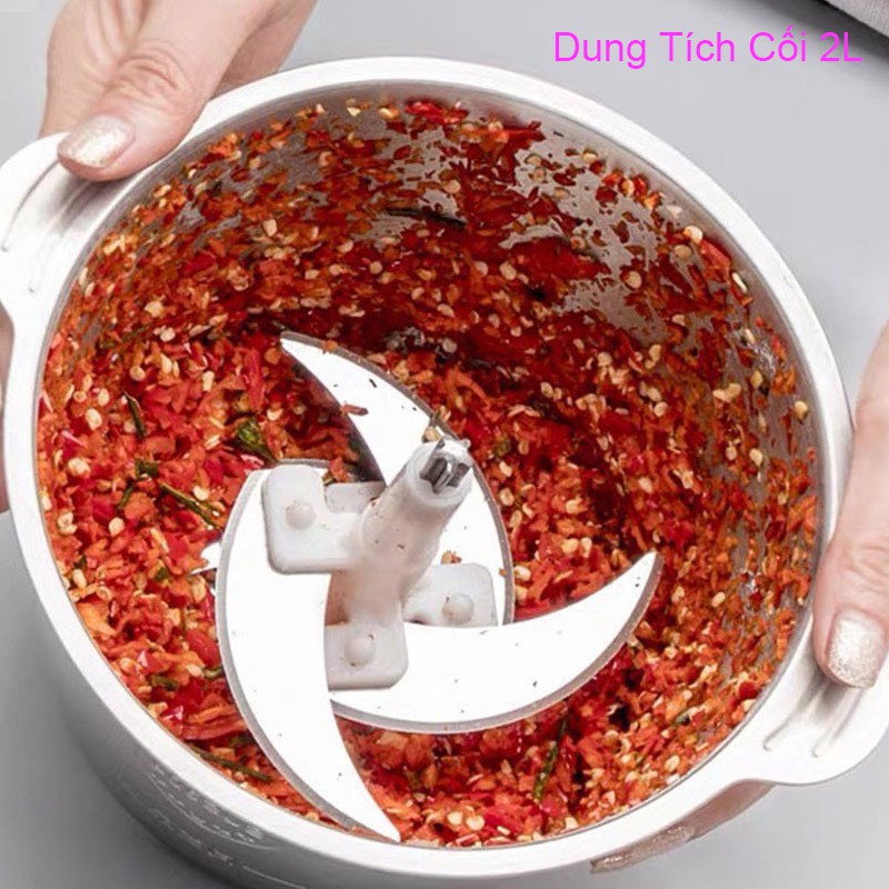 Máy Xay Gia Đình Cầm Tay Dung Tích 2 Lít - Cối Xay Inox 4 Lưỡi Công Suất 250w