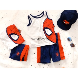 Bộ quần áo hình Spider - Man bé ngắn tay [ KÈM ẢNH THẬT ]