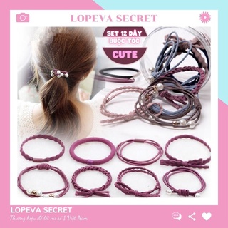 Set 12 Dây Buộc Tóc Hàn Quốc Cute Xinh Xắn LOPEVA SECRET BT1
