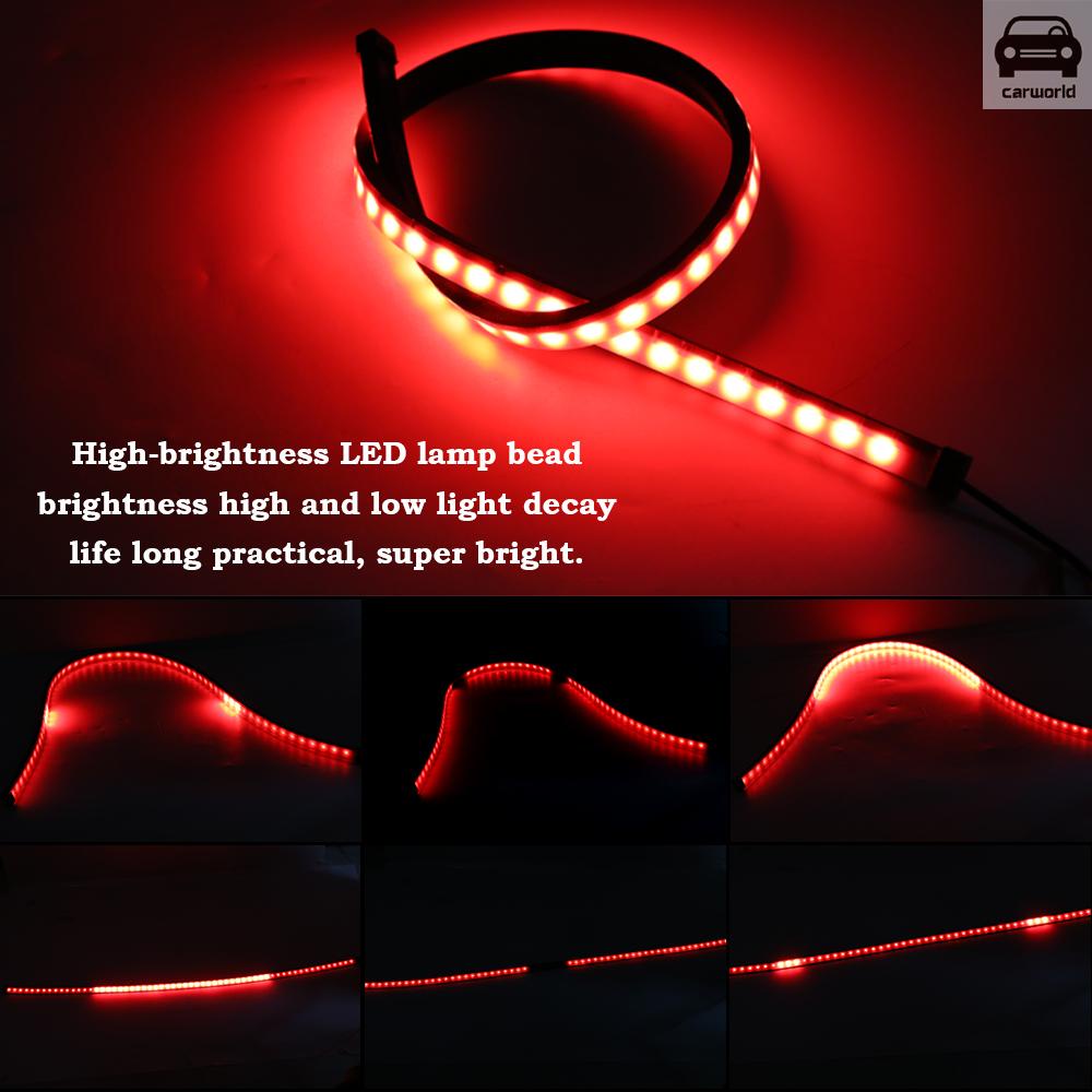 Gentl Red Dynamic Streamer Brake Signal Light Flow LED Car SUV Rear Trunk Strip Lamp DC 12V-24V Car LED Strip Brake Lights Rear Tail Warning Light