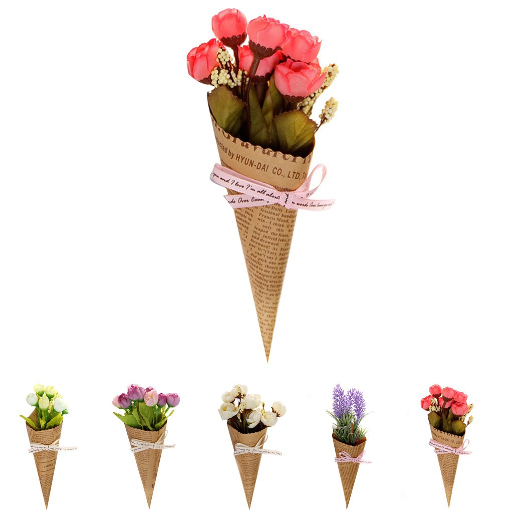 Bó hoa hồng giả dùng trang trí nội thất/ chụp ảnh tiện dụng