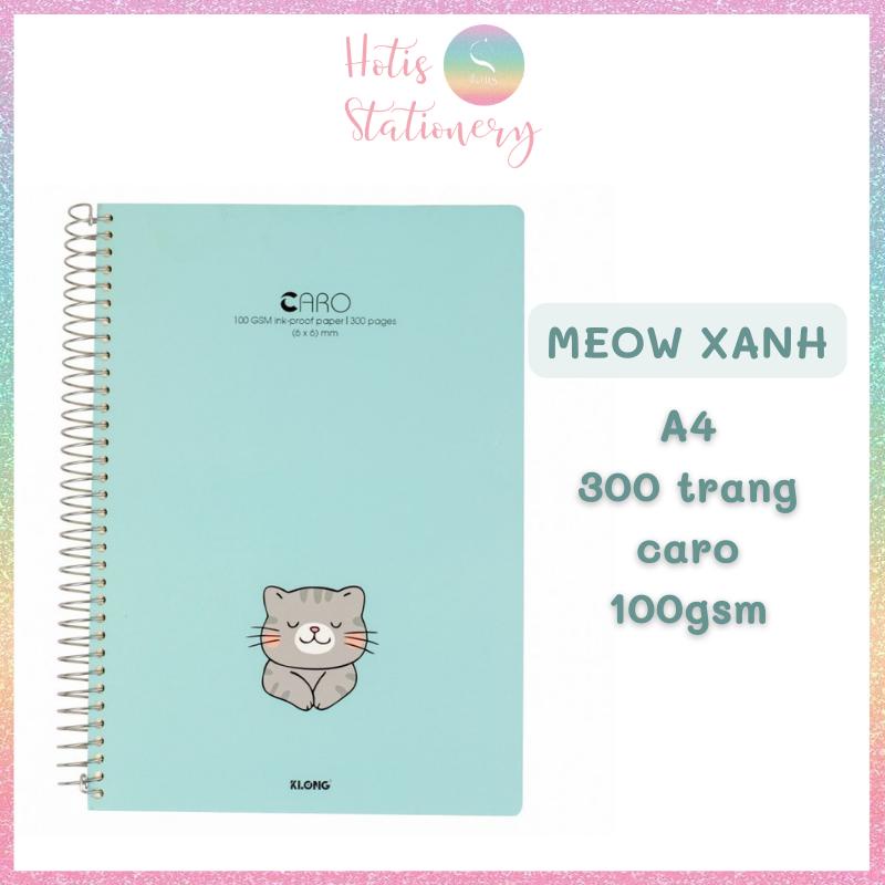 Sổ lò xo đơn Caro A4 KLong 100gsm - 200/ 300 trang - MS590 & MS591