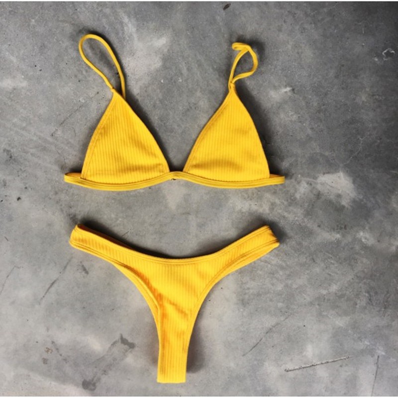 Bikini Dệt Kim Màu Trơn Gợi Cảm | BigBuy360 - bigbuy360.vn