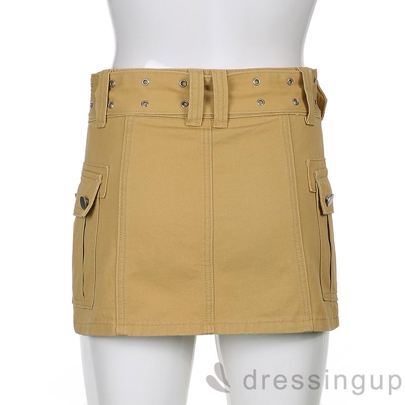 Chân Váy Ngắn Màu Trơn Có Túi Thời Trang Cho Nữ