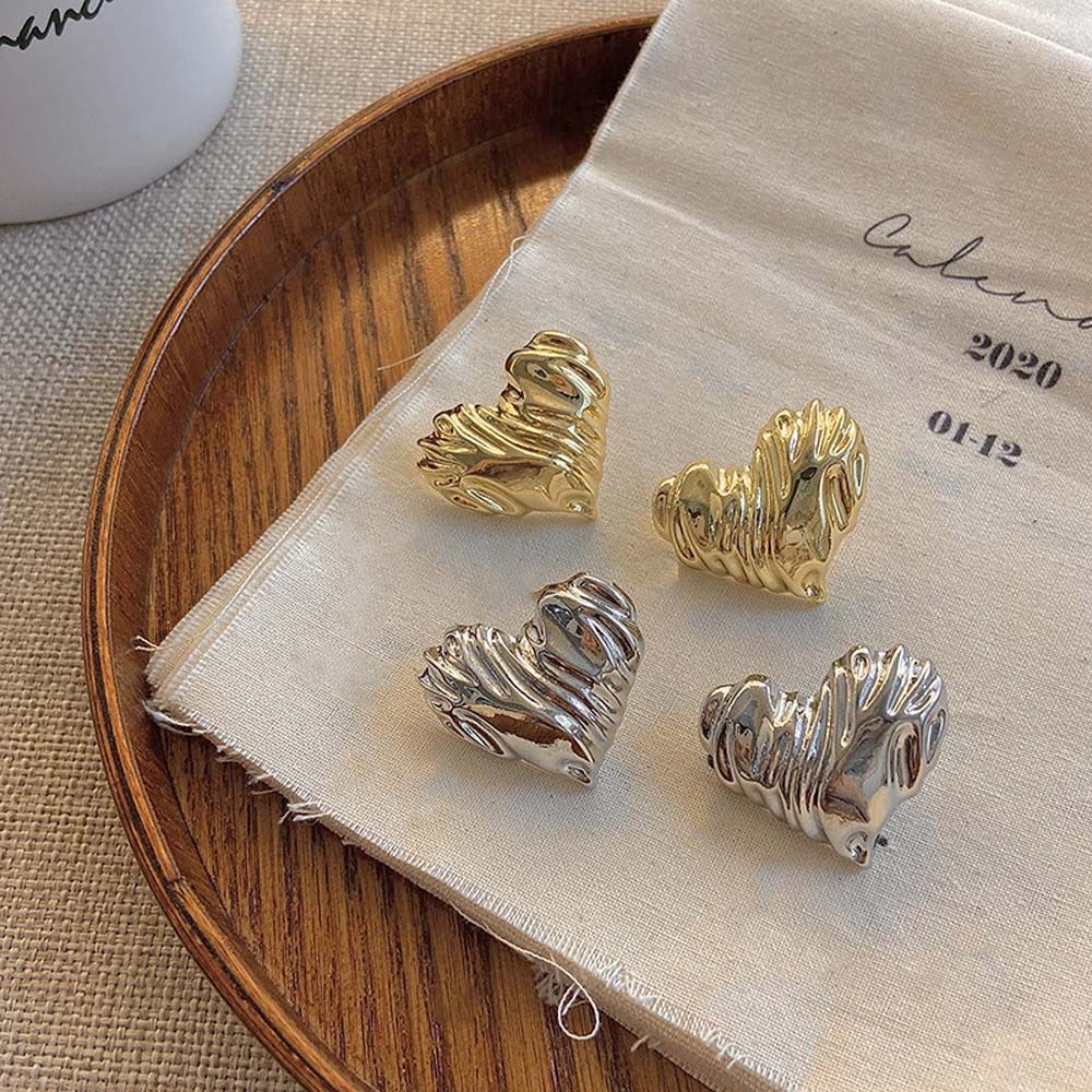 Bông tai hình trái tim bằng hợp kim nhiều màu sắc phong cách Hàn Quốc thời trang cho nữ