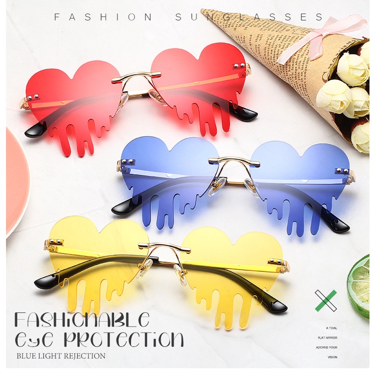 Kính Mát Hình Trái Tim Tan Chảy Độc Đáo 2021