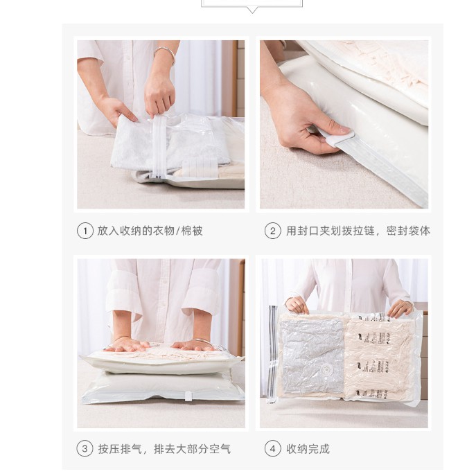 Túi hút chân không đựng quần áo, chăn màn 🖐️ Dùng Tay 🖐️ đơn giản, nhanh gọn